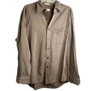 Geoffrey Beene 100% Cotton Light Corduroy Button Down Shirt Men's Size Large